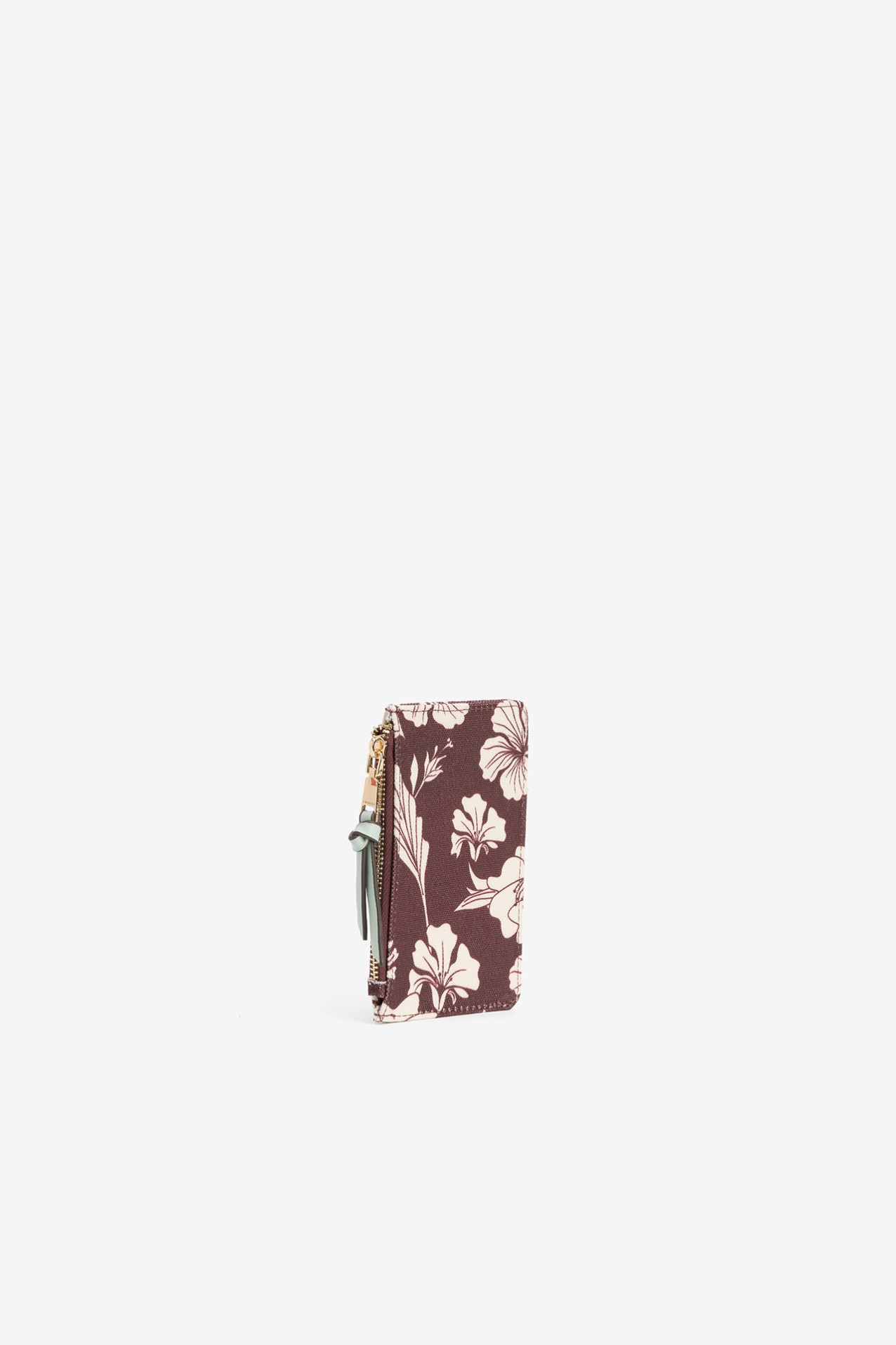 Porta-moedas floral compacto