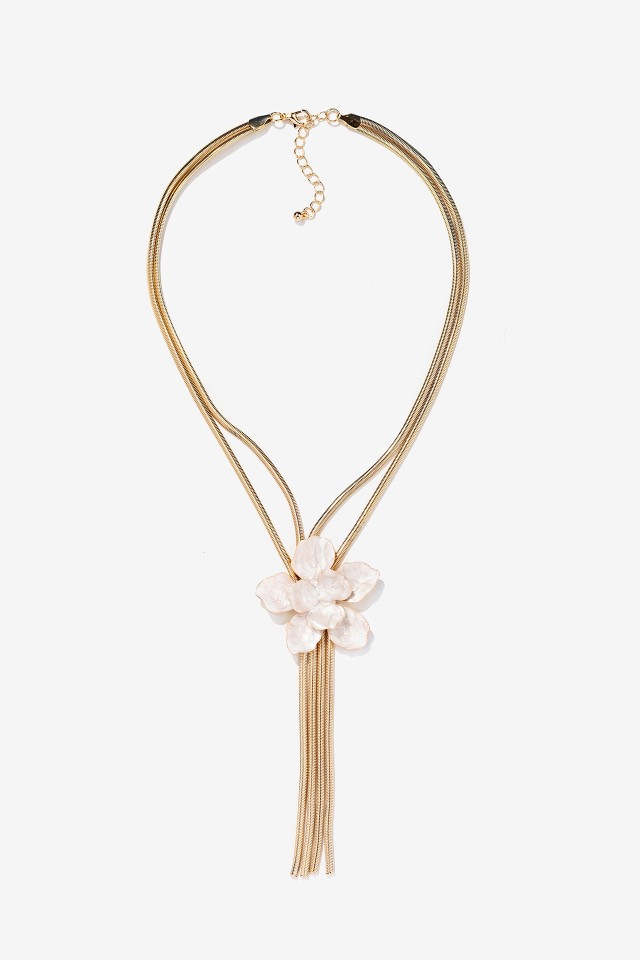 Gold Necklace With Flower