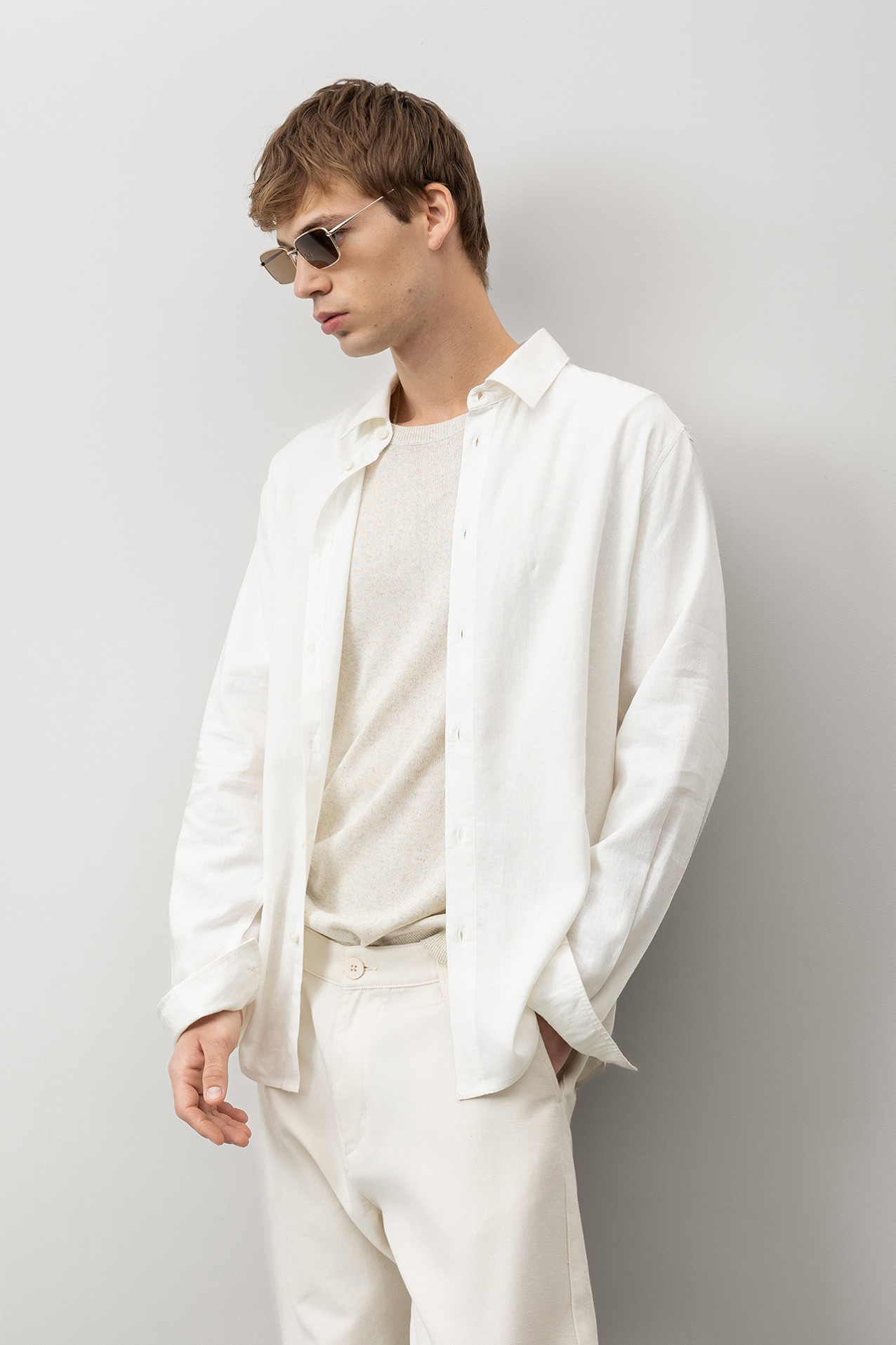 Beige Long Sleeve Shirt