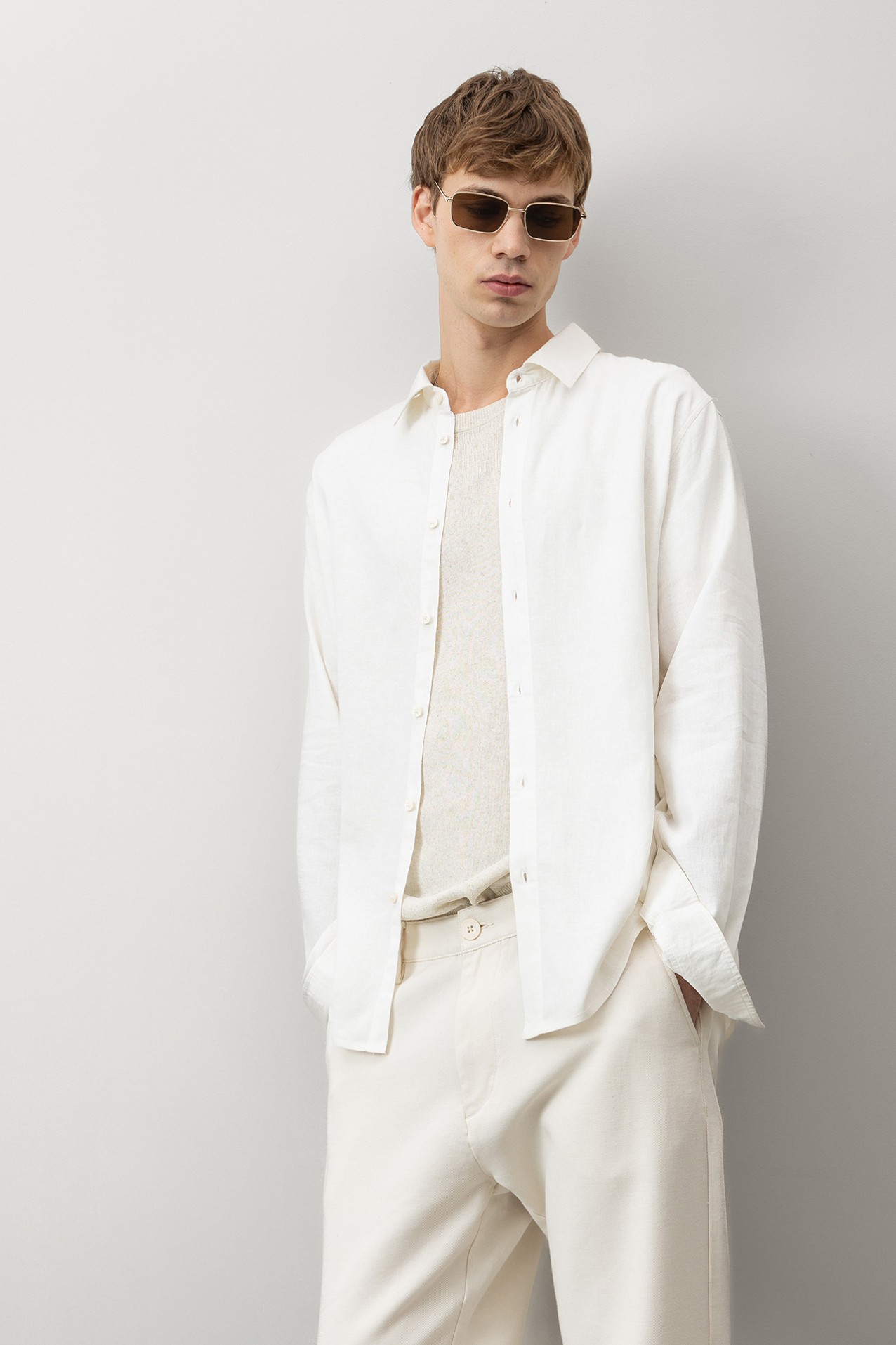 Beige Long Sleeve Shirt