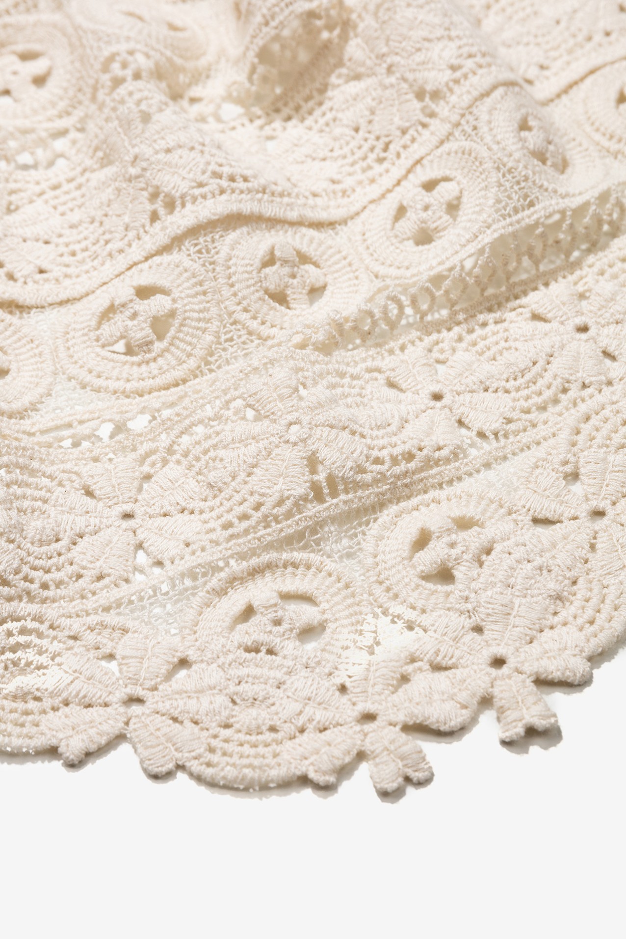 Beige Lace Floral Bandana