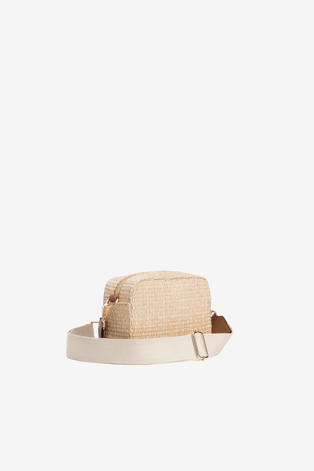 Beige Woven Structured Wallet