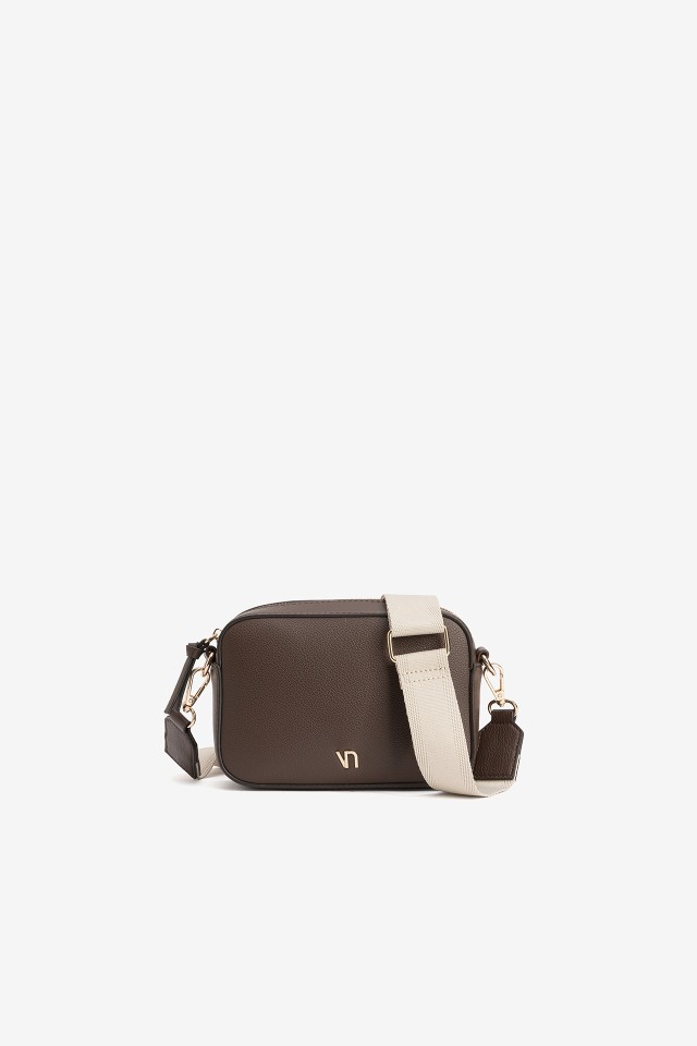 Brown Compact Crossbody Wallet