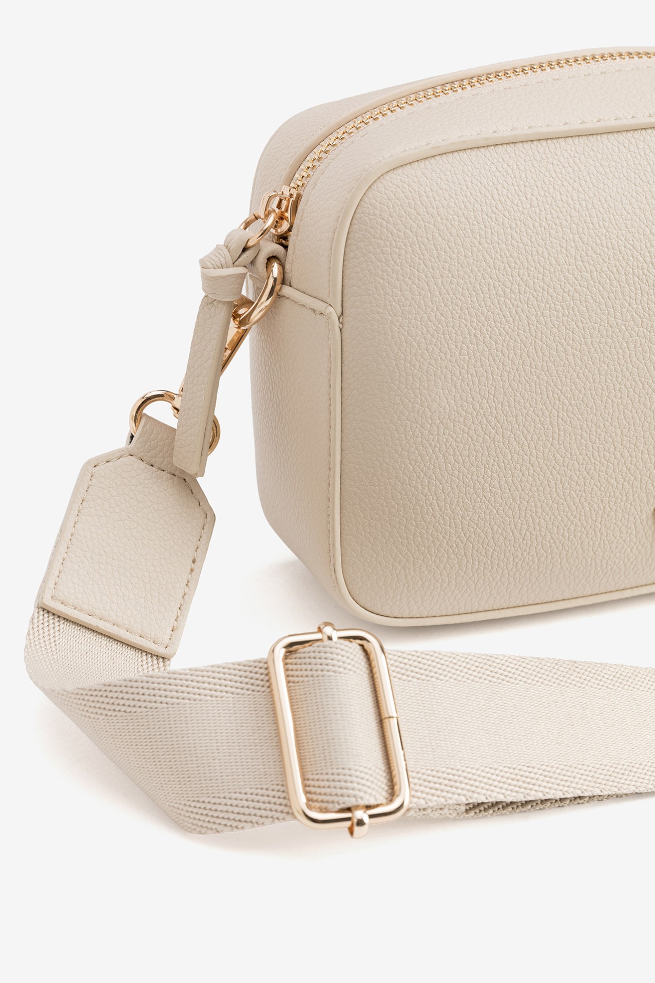 Beige Minimalist Crossbody Wallet