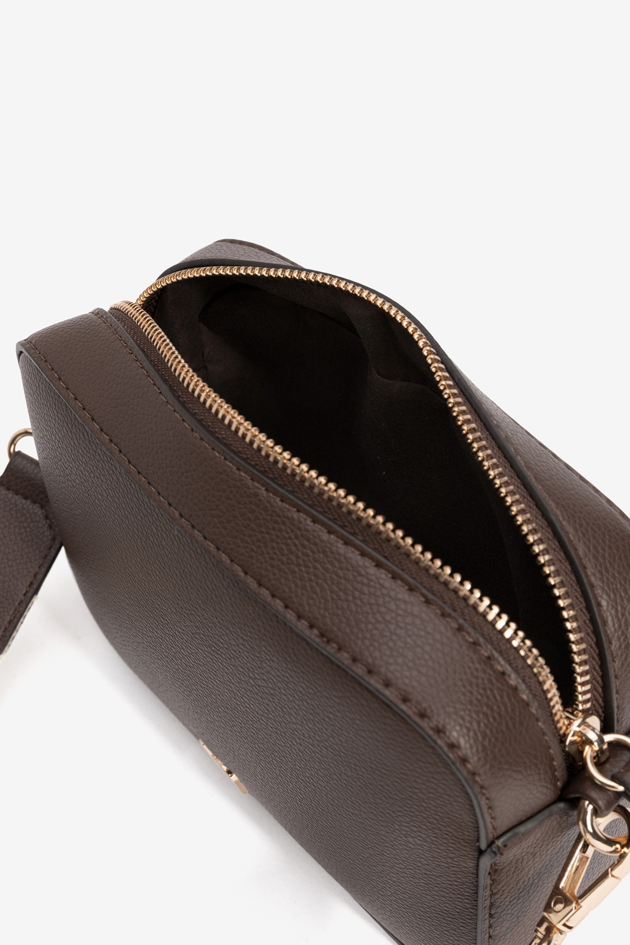 Brown Compact Crossbody Wallet