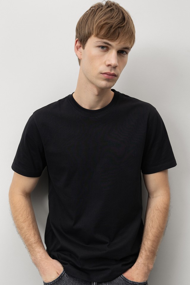 Regular T-Shirt with Embroidered Logo