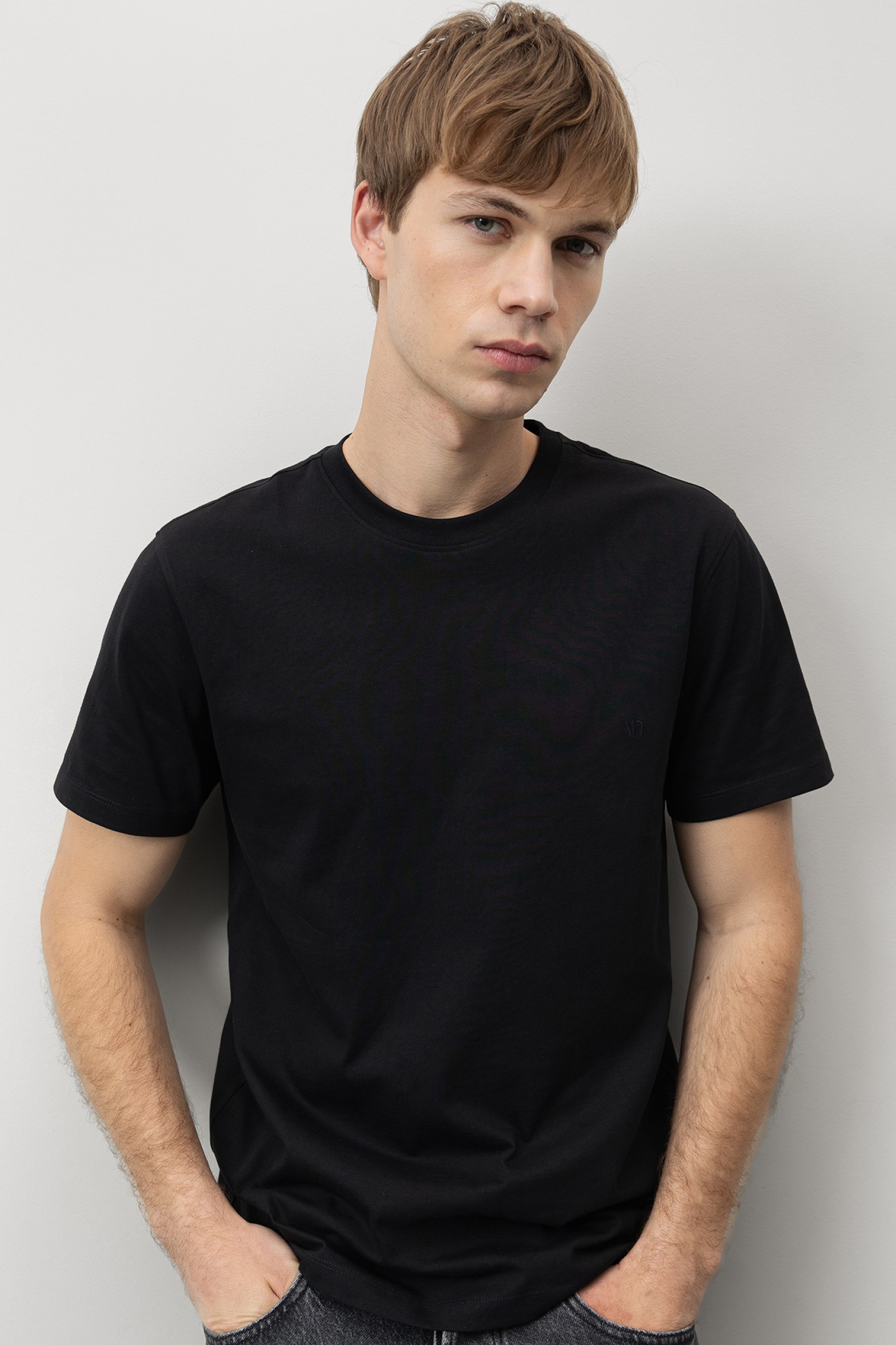 Regular T-Shirt with Embroidered Logo