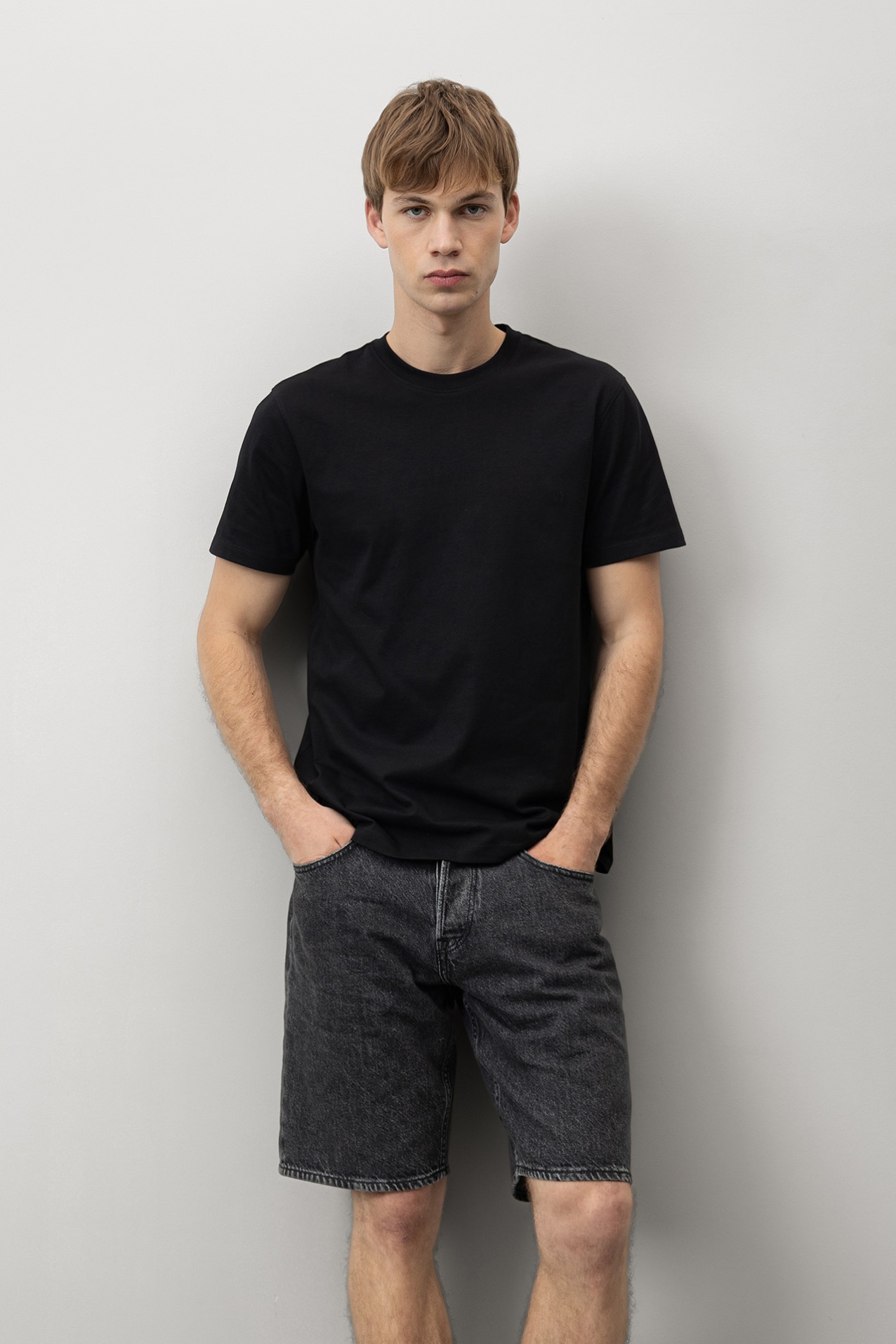 Regular T-Shirt with Embroidered Logo
