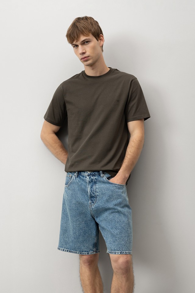 Regular T-Shirt with Embroidered Logo