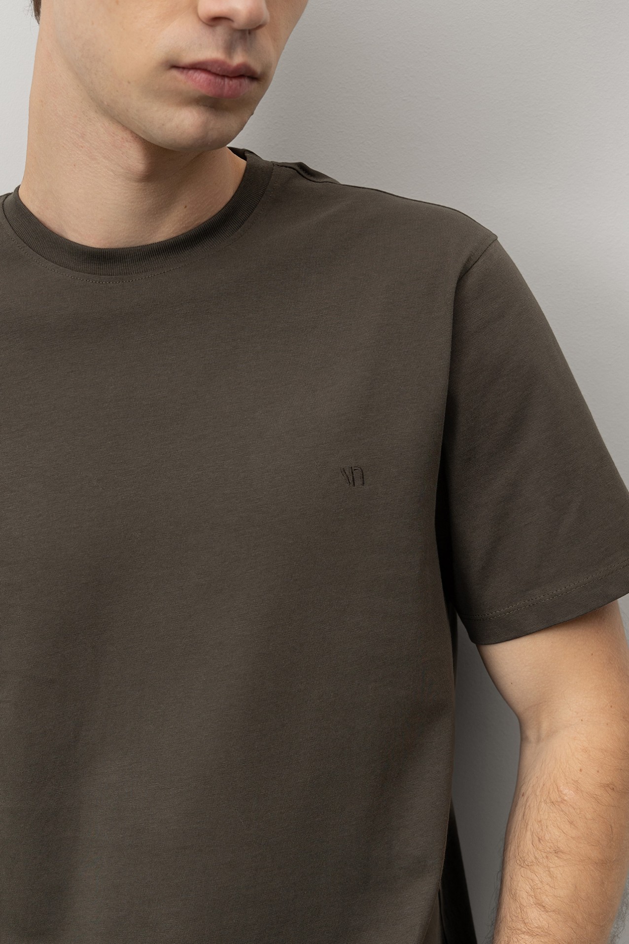 Regular T-Shirt with Embroidered Logo