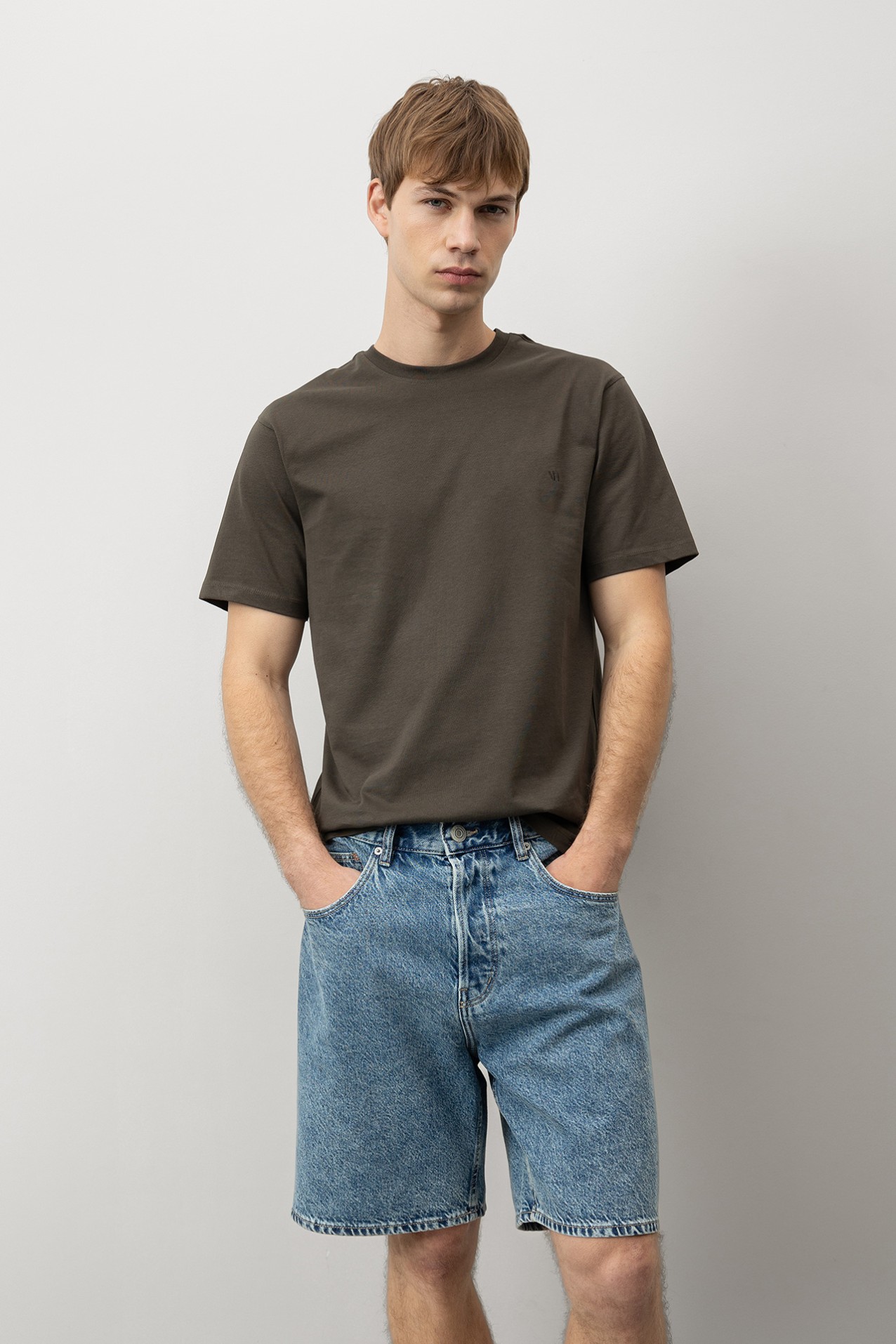 Regular T-Shirt with Embroidered Logo