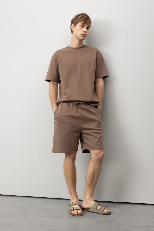 Taupe Jogger Shorts