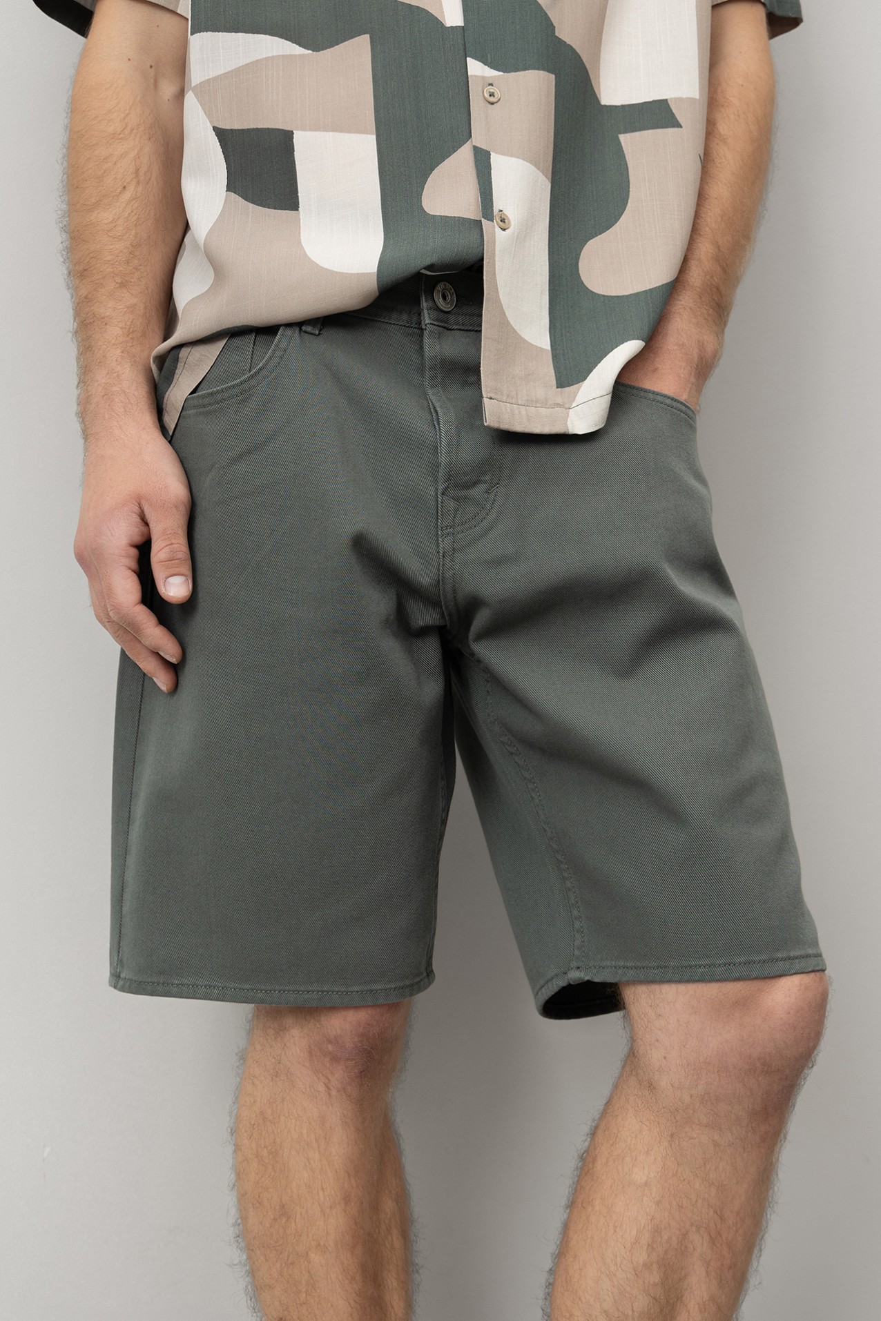 Regular Fit Green Shorts