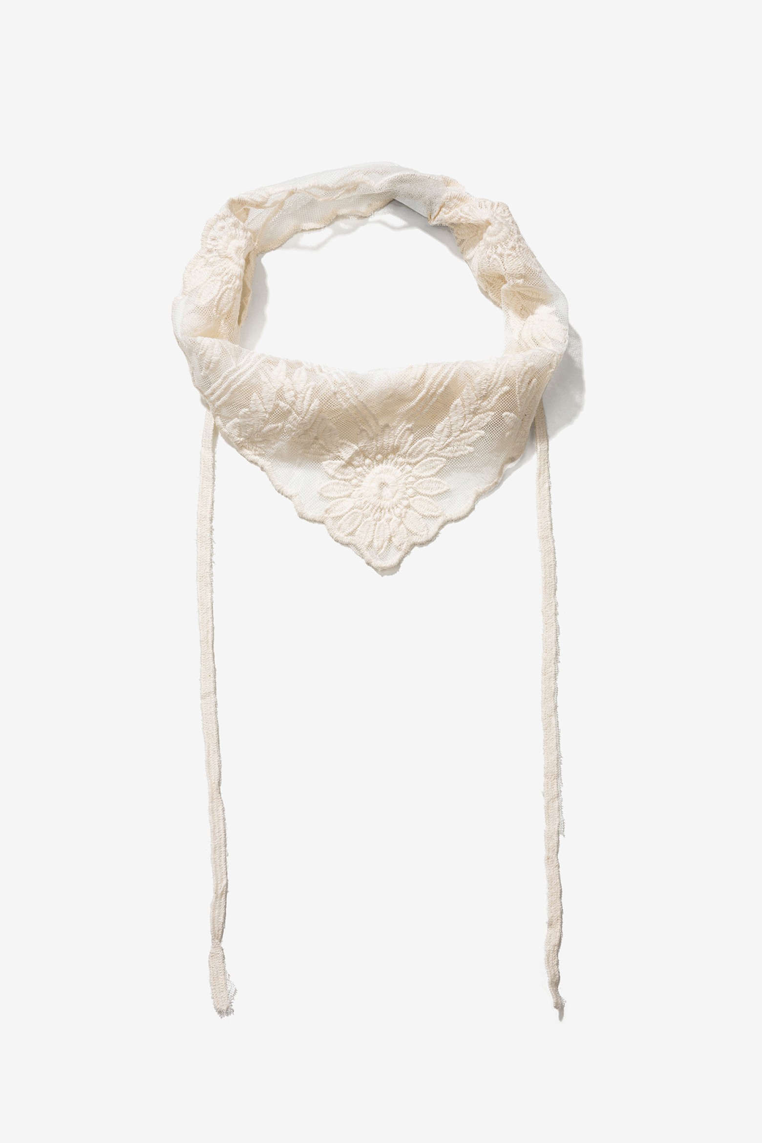 Cream Floral Textured Bandana