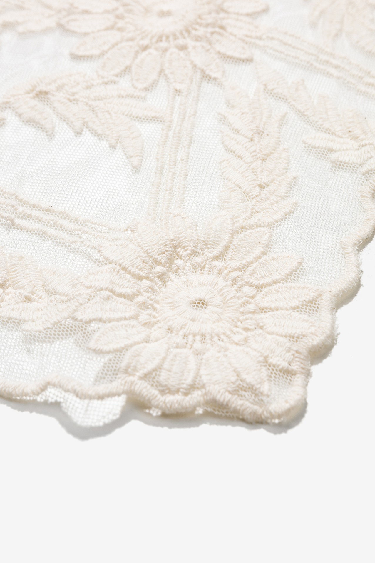 Cream Floral Textured Bandana