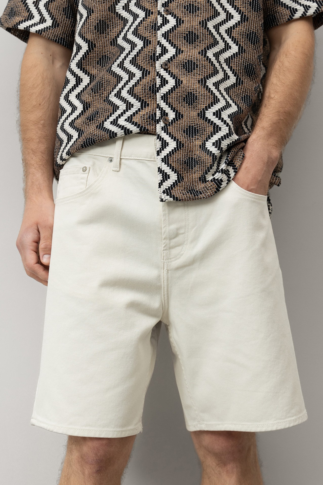 White Baggy Fit Shorts