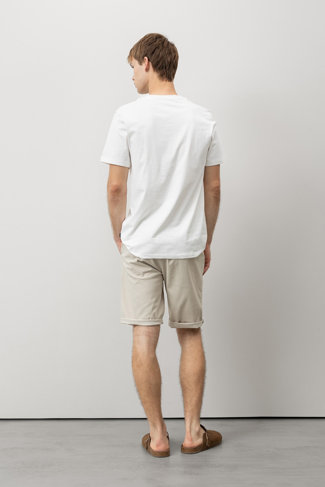 Beige Comfort Fit Shorts
