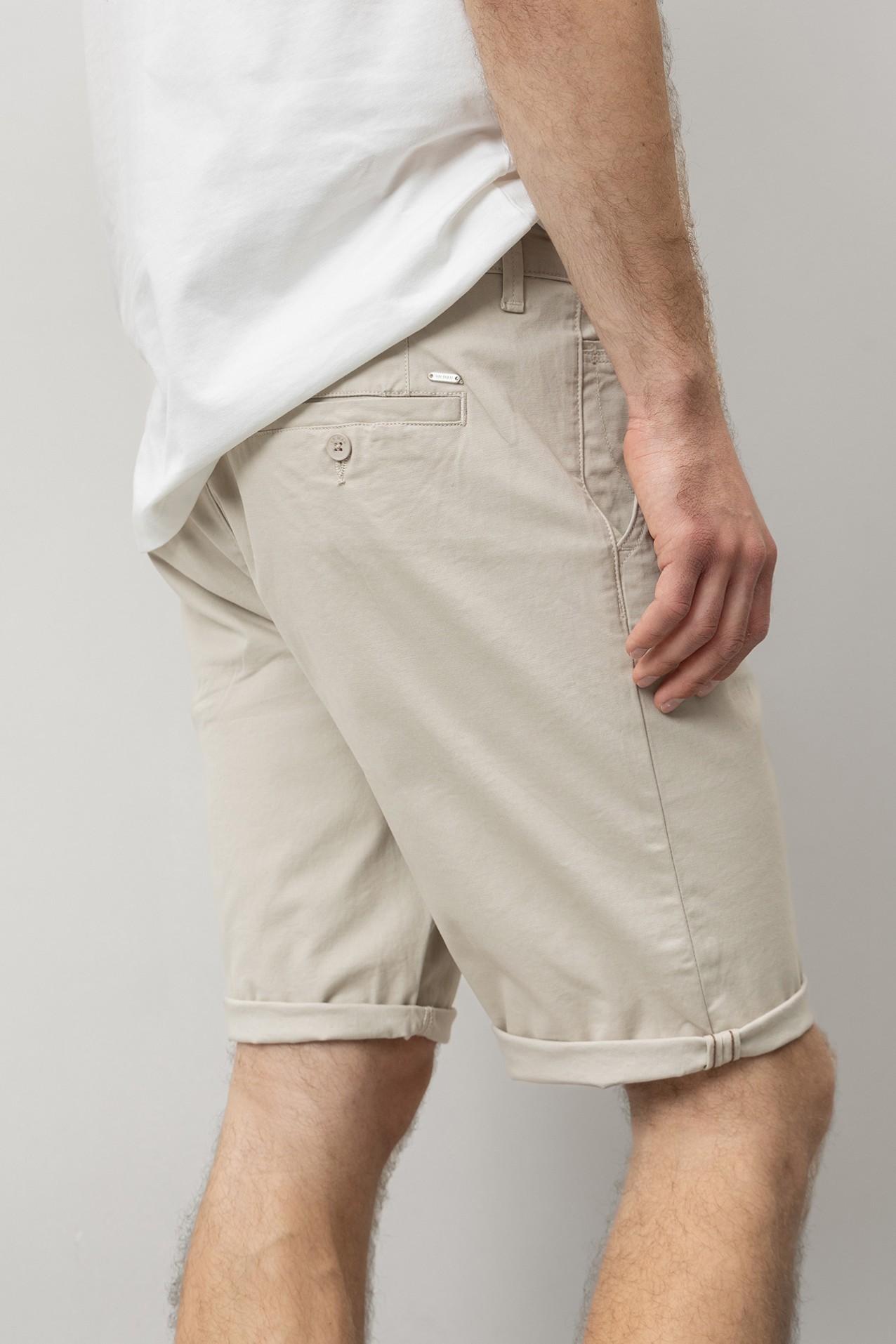 Beige Comfort Fit Shorts