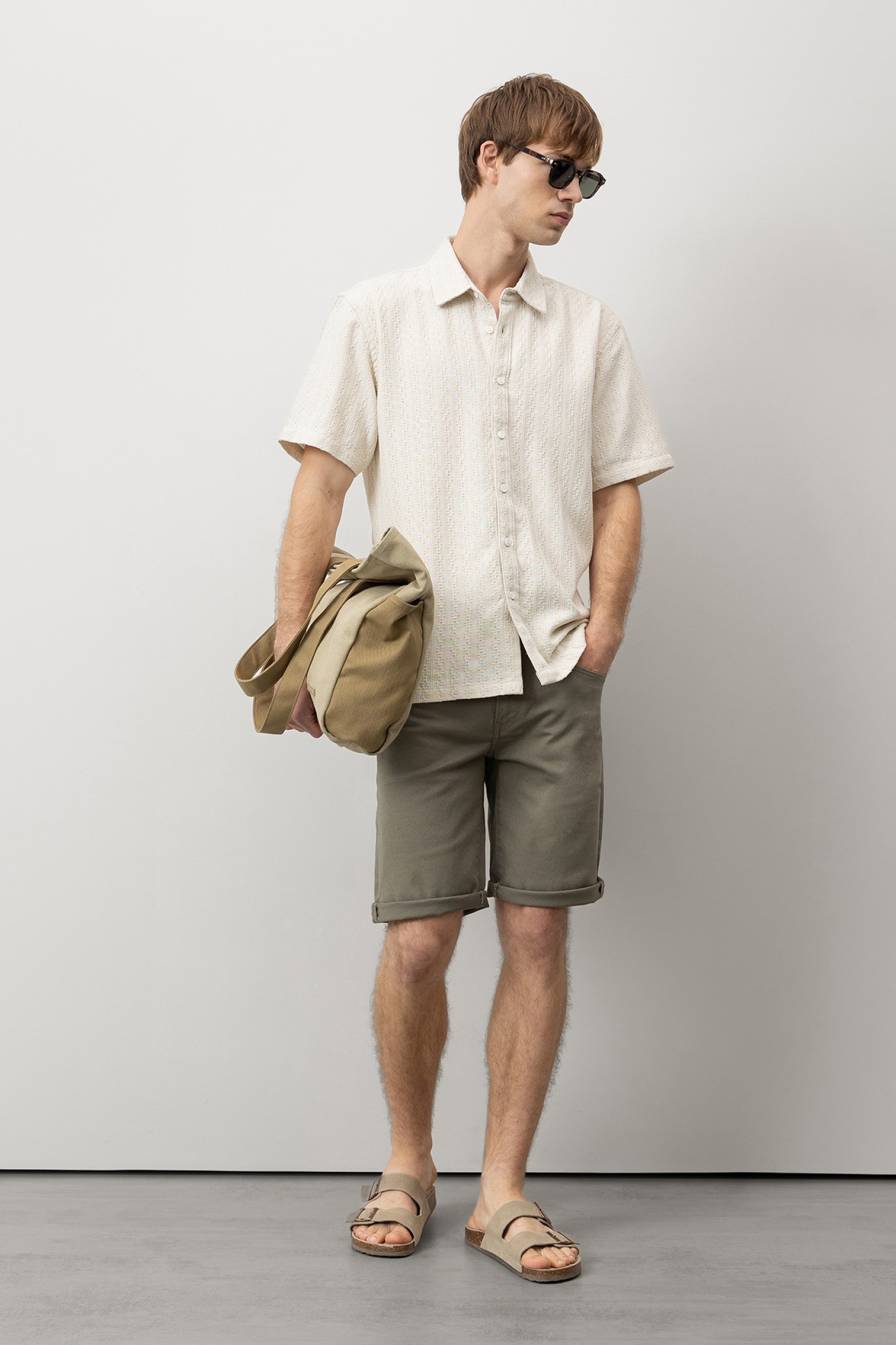 Khaki Slim Comfort Shorts