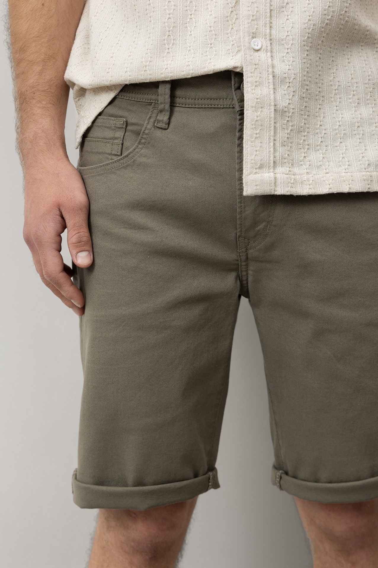 Khaki Slim Comfort Shorts