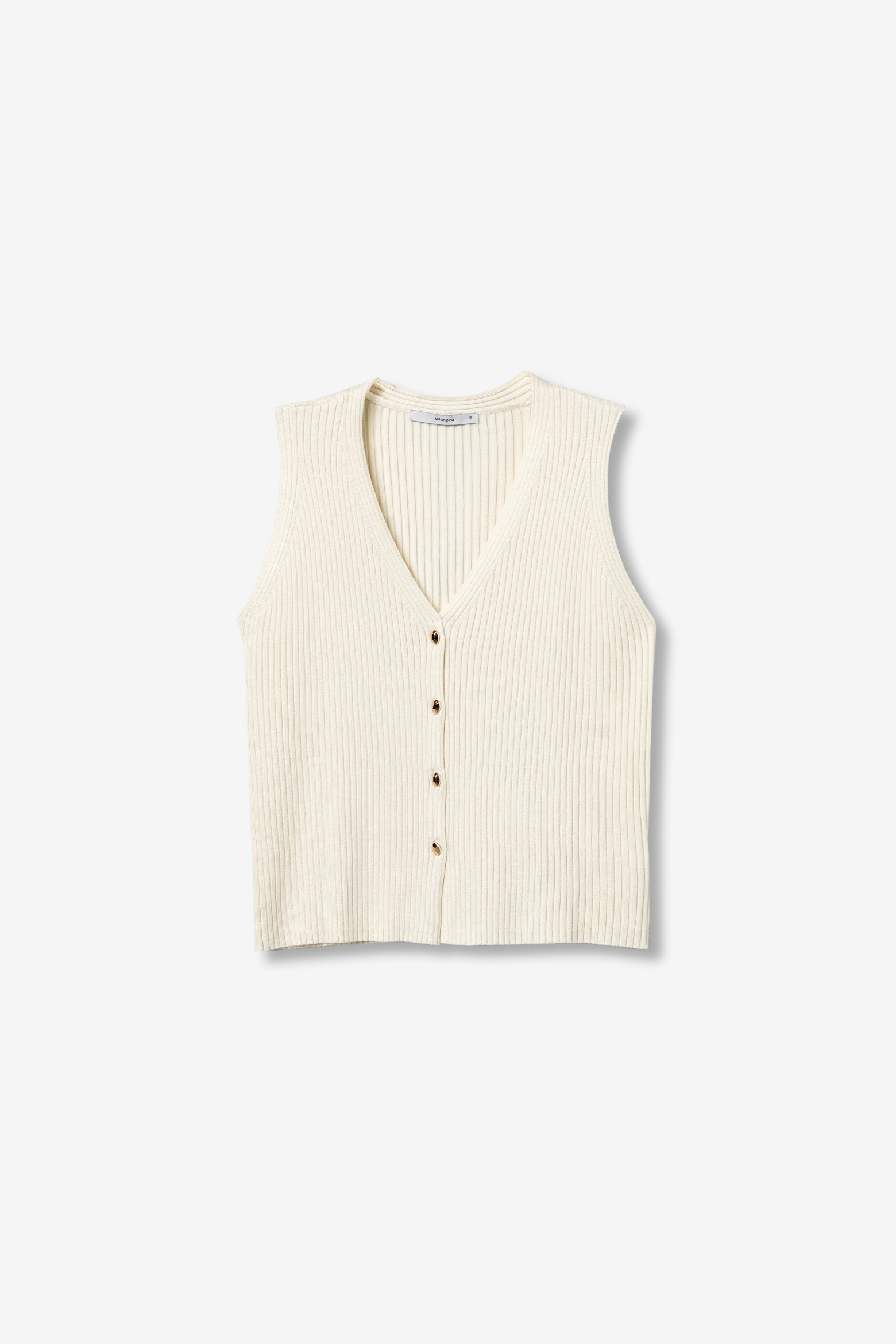 Slim Knit Cream Vest