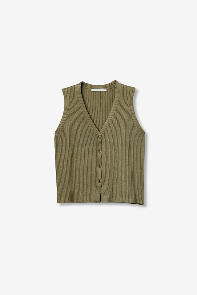 Slim Green Knitted Vest