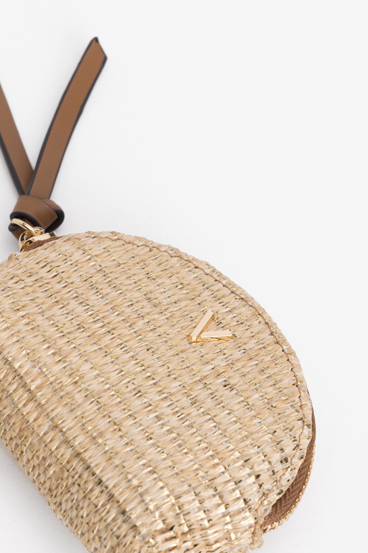 Porta-moedas dourado compacto