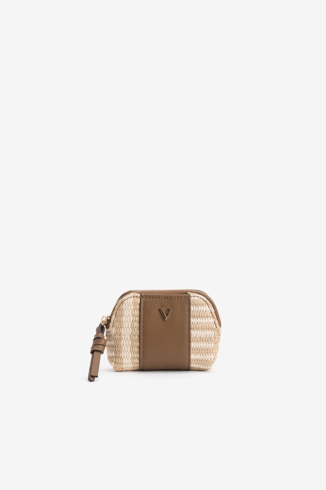 Porta-moedas castanho varetas minimalista