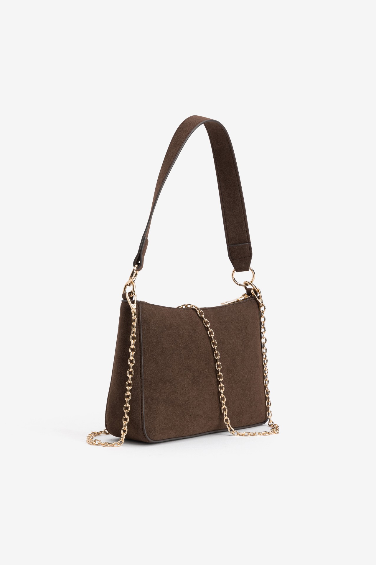 Brown Shoulder Bag with Chain