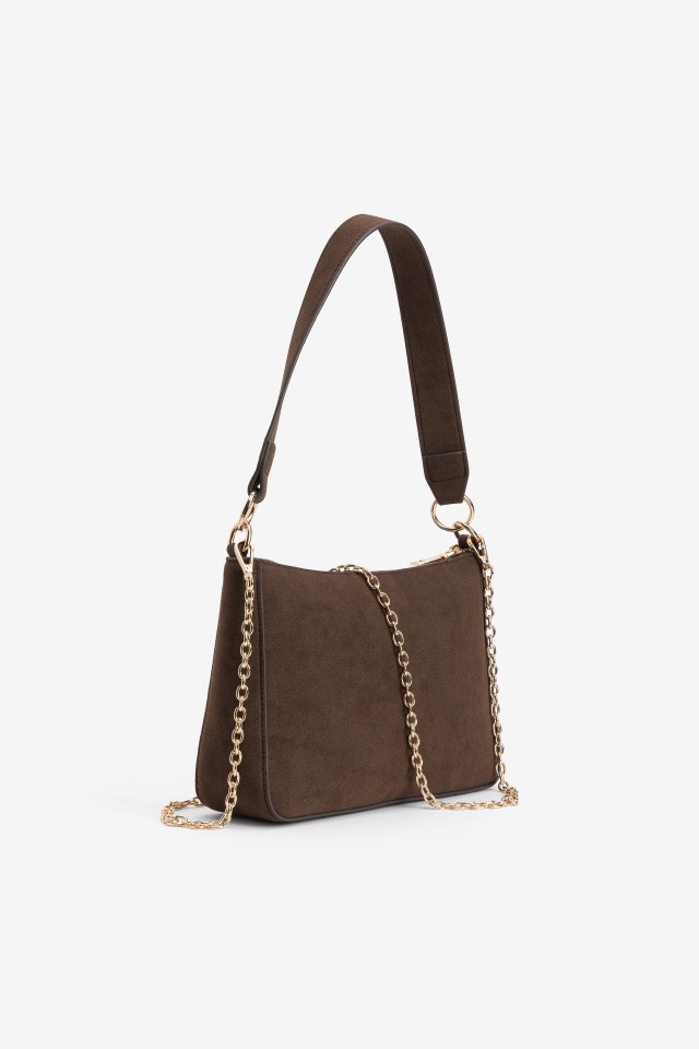 Brown Shoulder Bag with Chain Brown Shoulder Bag with Chain
