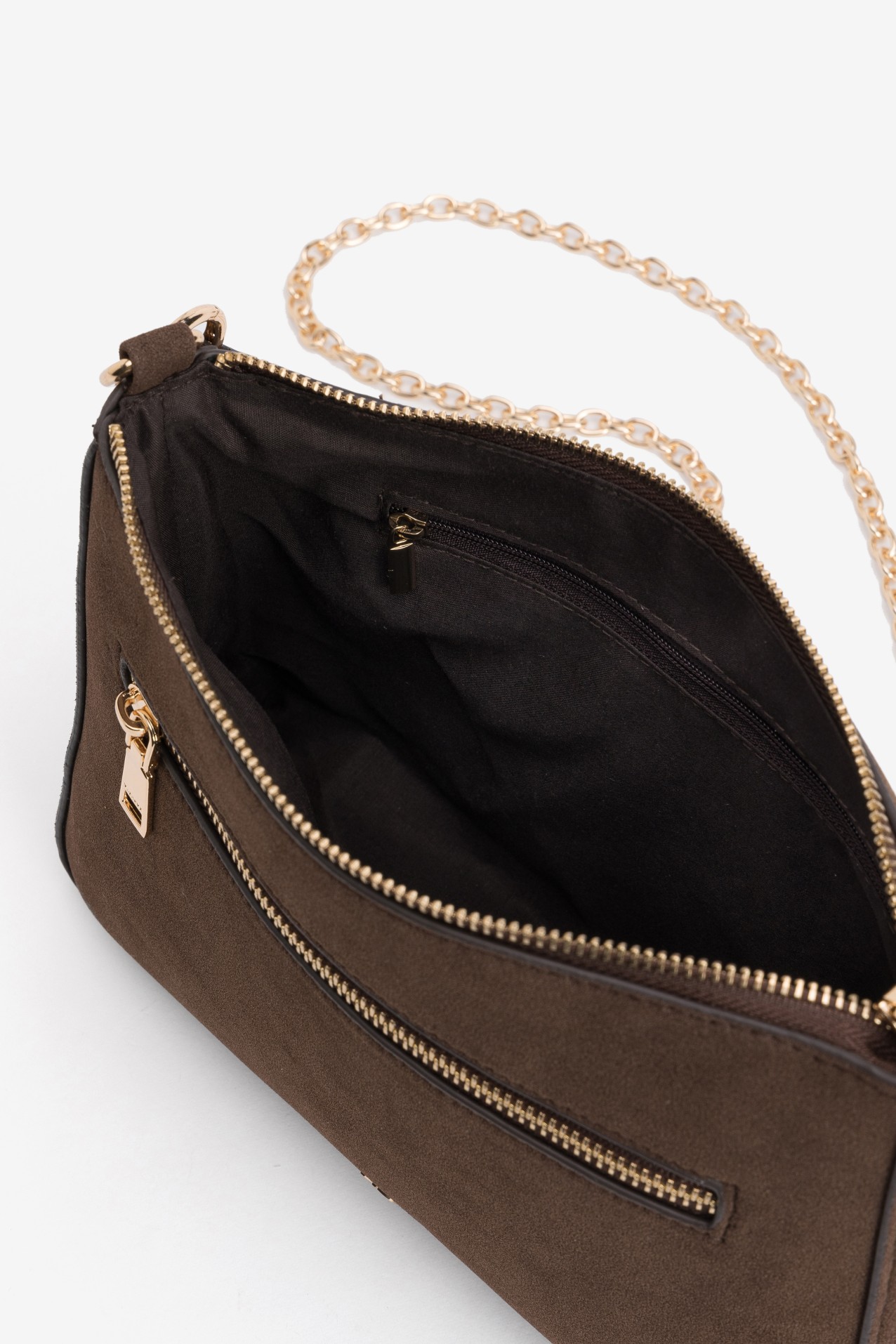 Brown Shoulder Bag with Chain