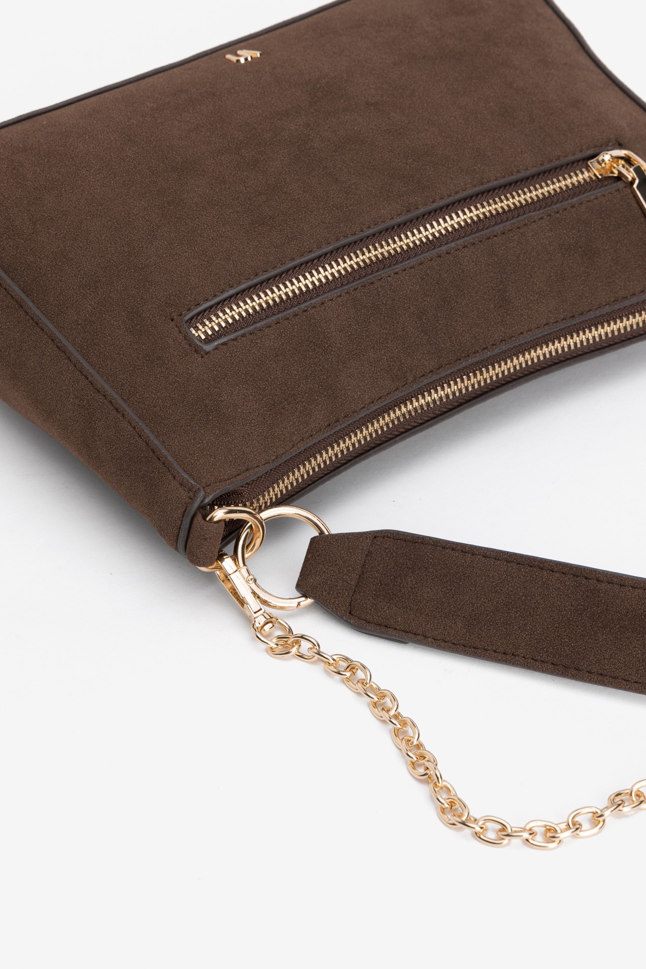 Brown Shoulder Bag with Chain