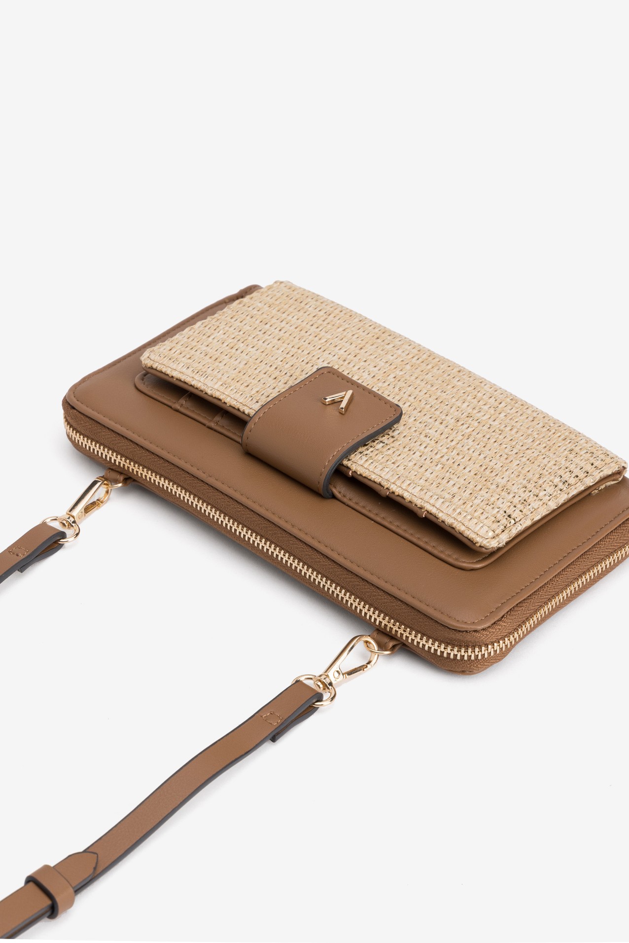 Porta-moedas camel casual chic