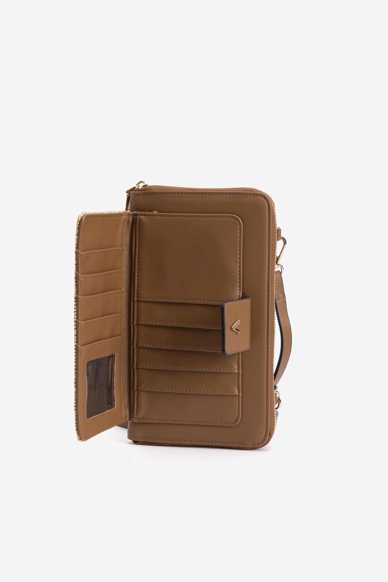 Porta-moedas camel casual chic