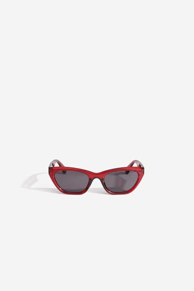Translucent Red Retro Sunglasses