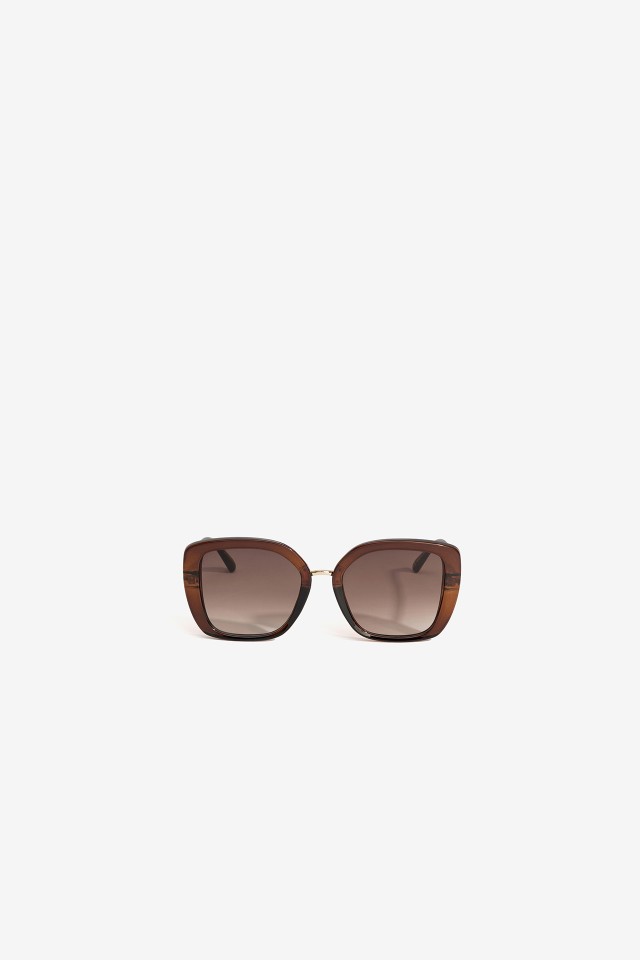 Brown Translucent Frame Sunglasses
