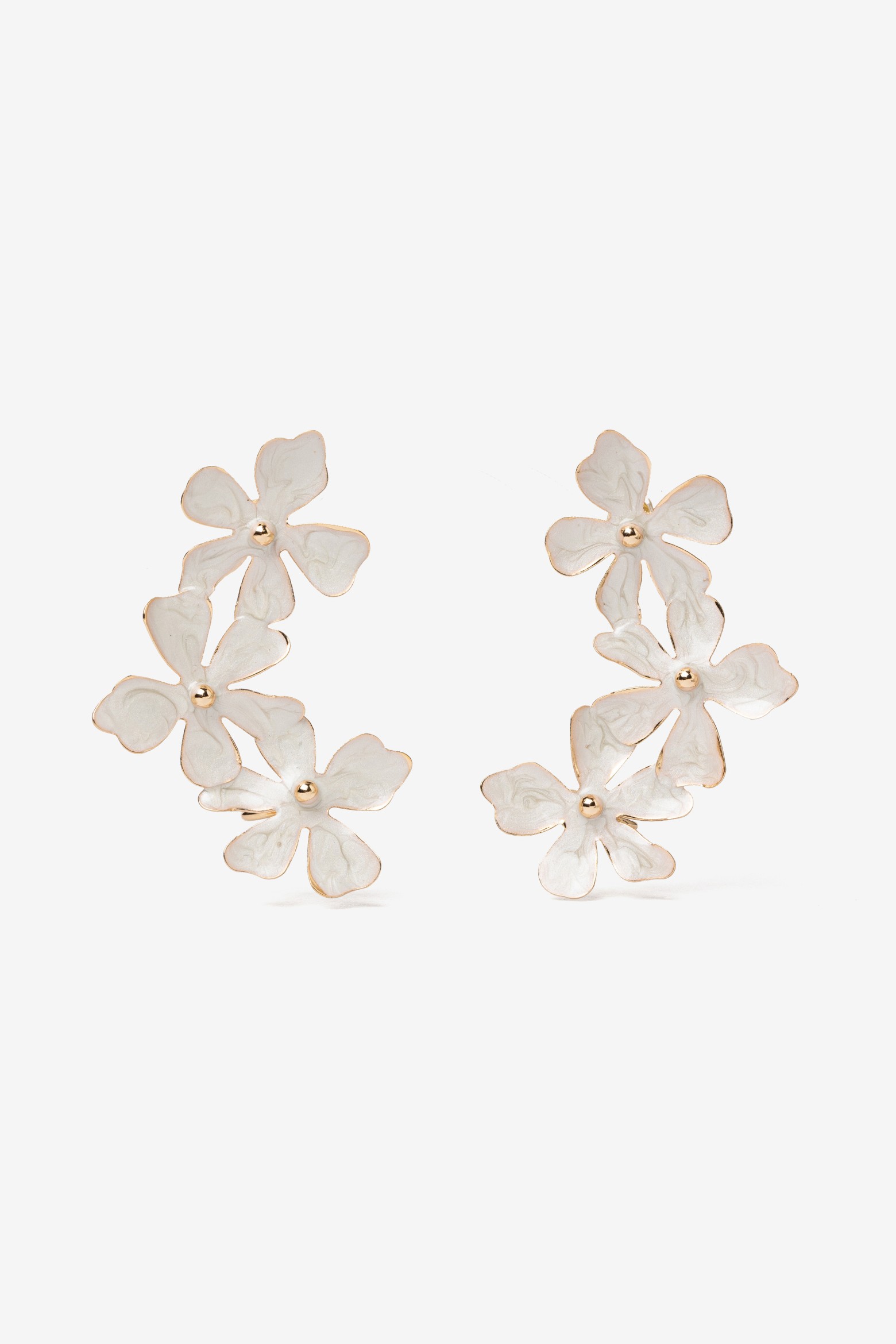 Gold Floral Statement Earrings