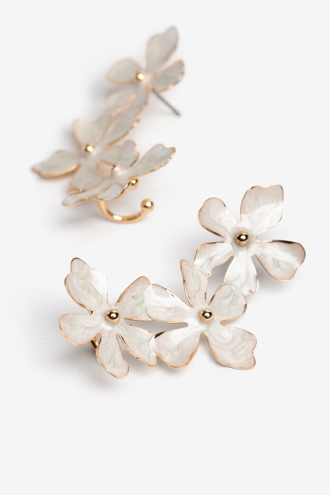 Gold Floral Statement Earrings