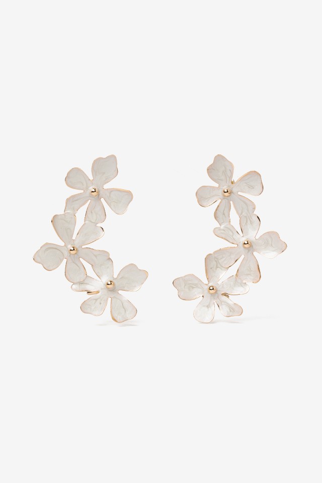 Gold Floral Statement Earrings