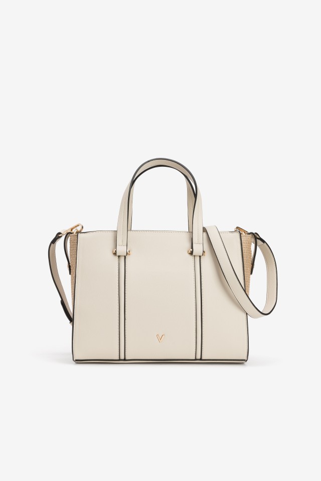 Beige Structured Crossbody Bag