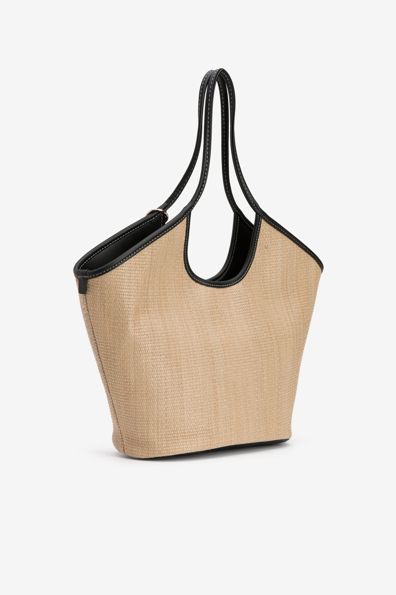 Beige Tote with Black Flowers