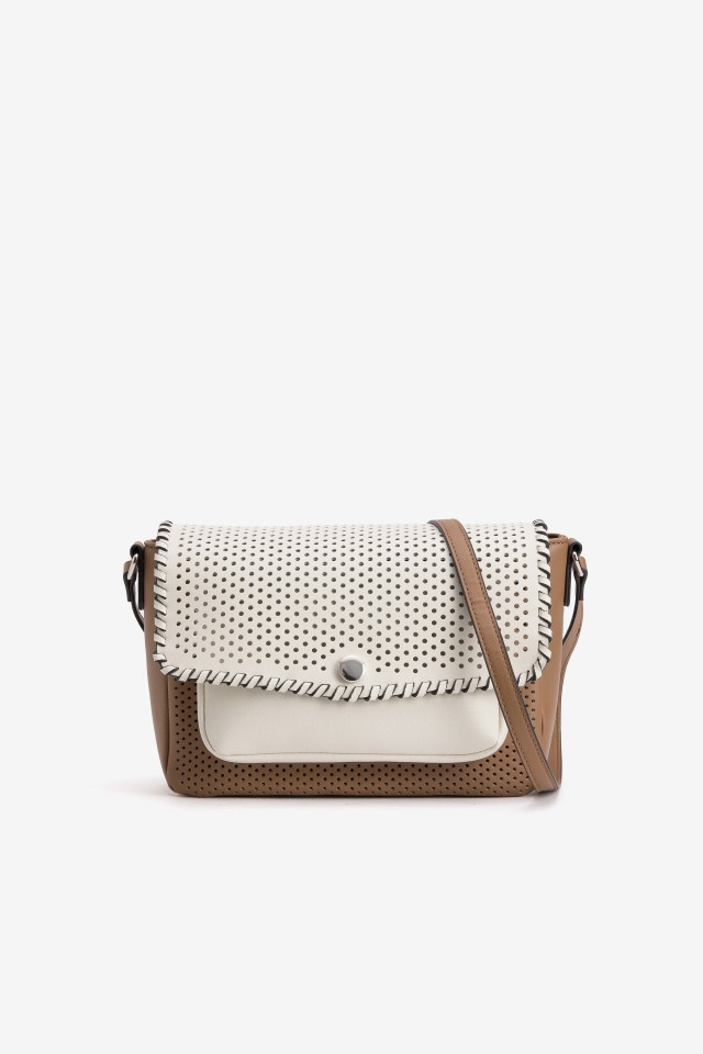Two-Tone Perforated Wallet Bag