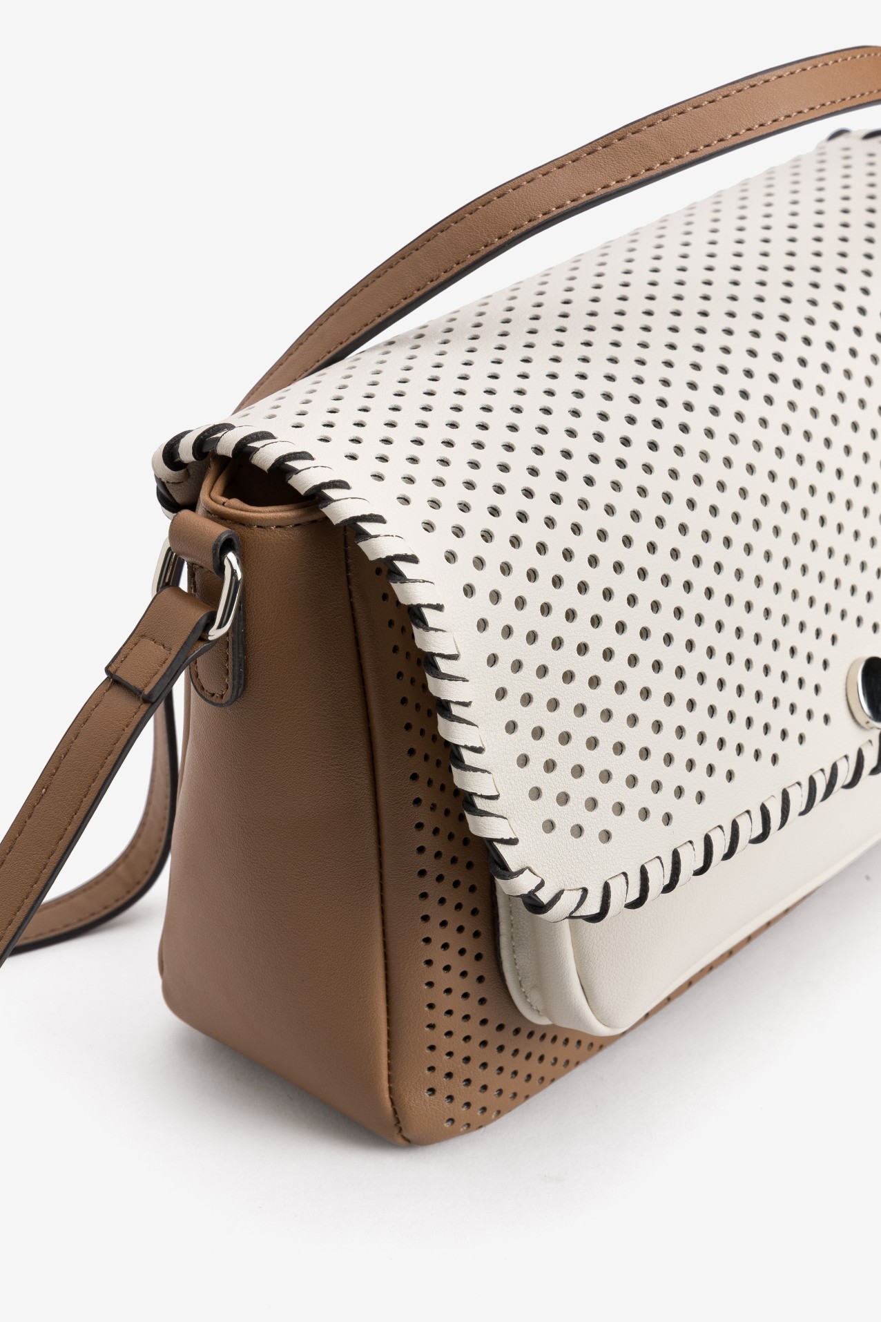 Two-Tone Perforated Wallet Bag