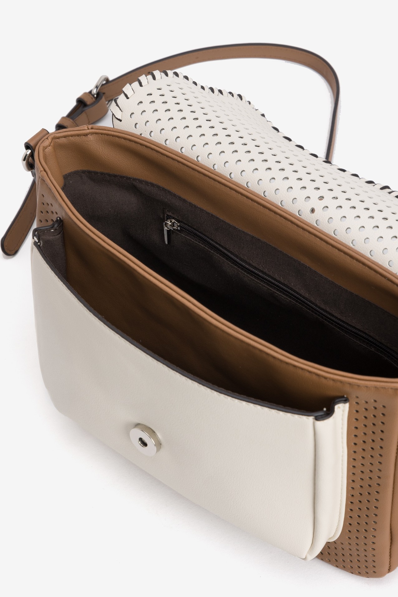 Two-Tone Perforated Wallet Bag