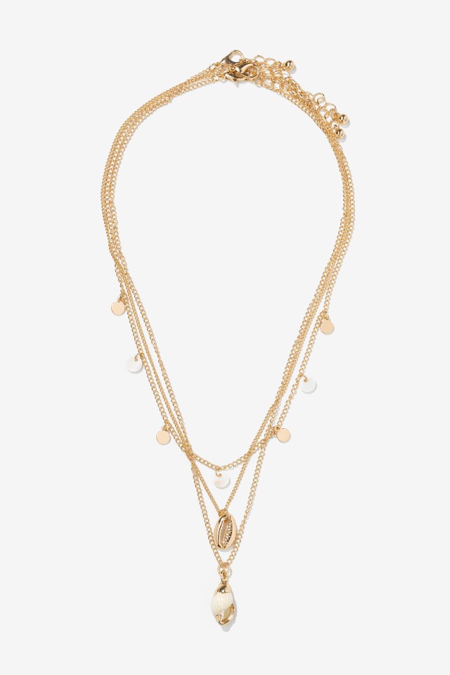 Gold Layered Shell Necklace