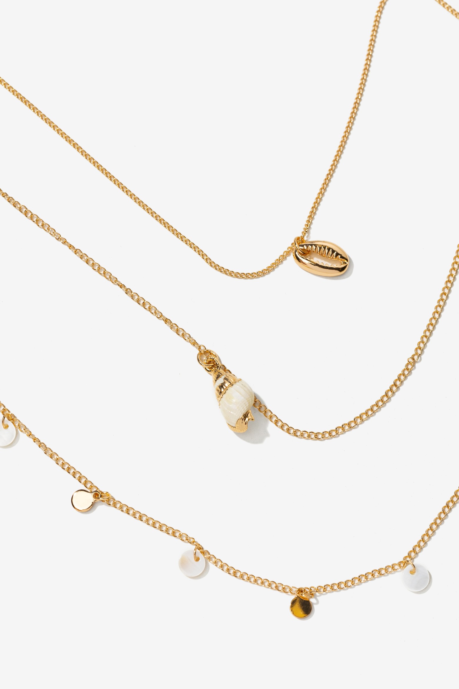 Gold Layered Shell Necklace