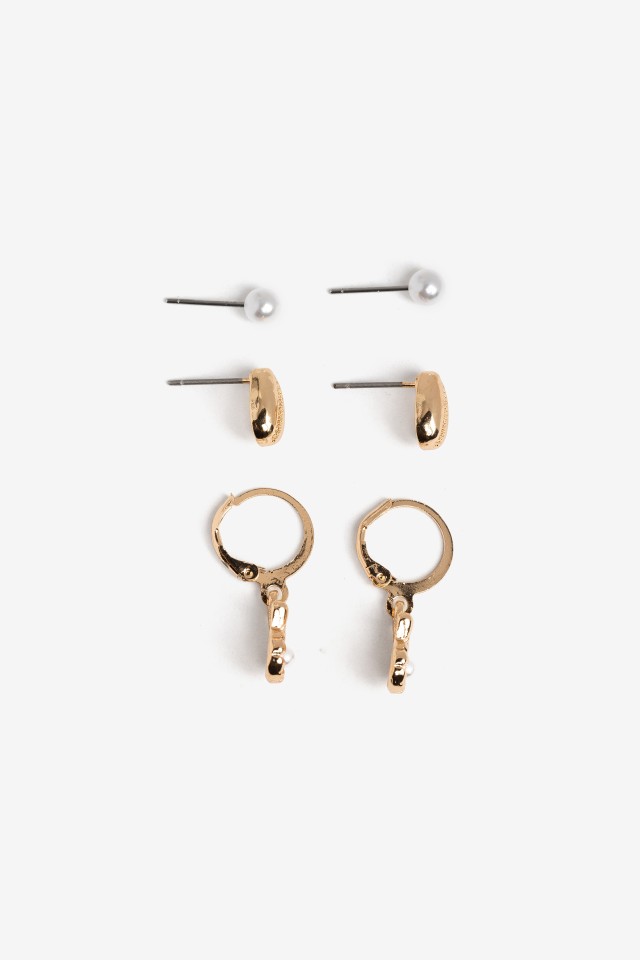Gold Tone Earring Set