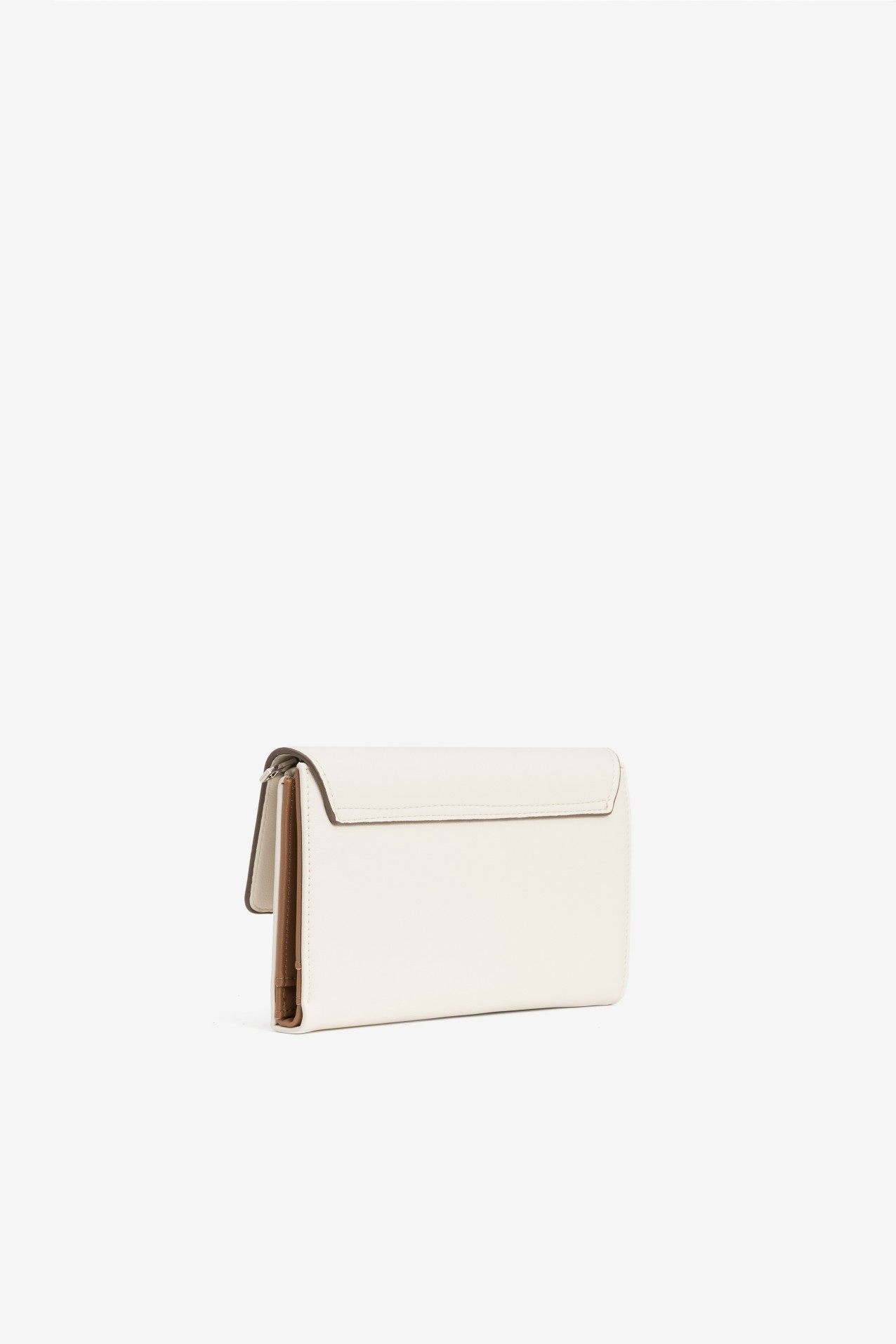 Porta-moedas bege perfurado