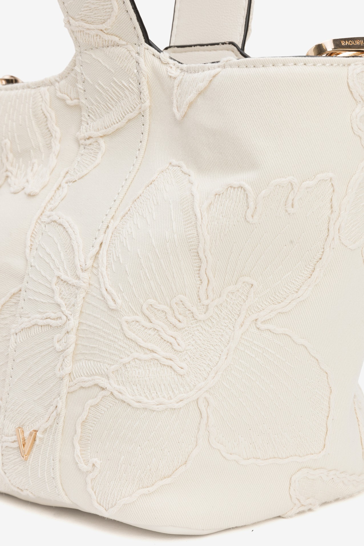 Beige Mini Embroidered Bag
