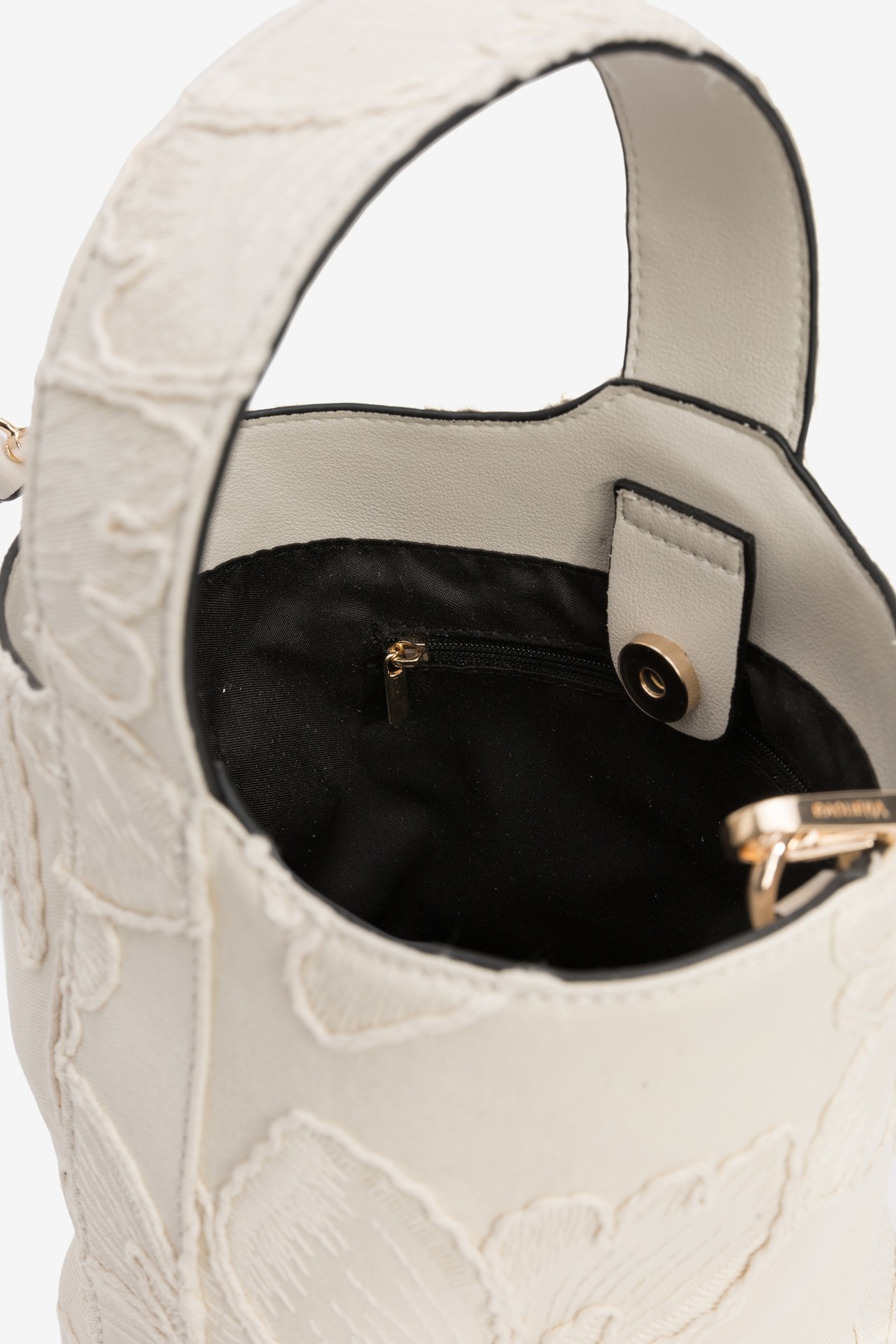 Beige Mini Embroidered Bag